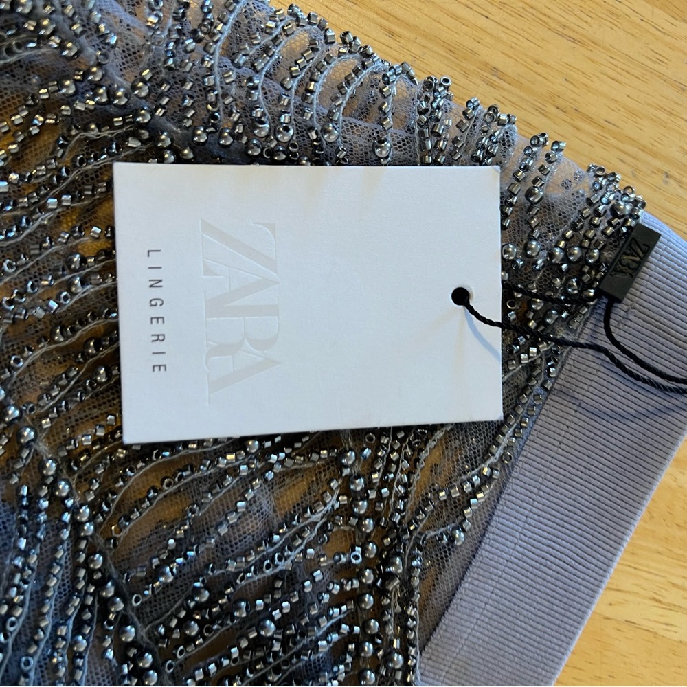 Zara Lingerie Metallic Silver Maxi Skirt - Picture 7 of 12
